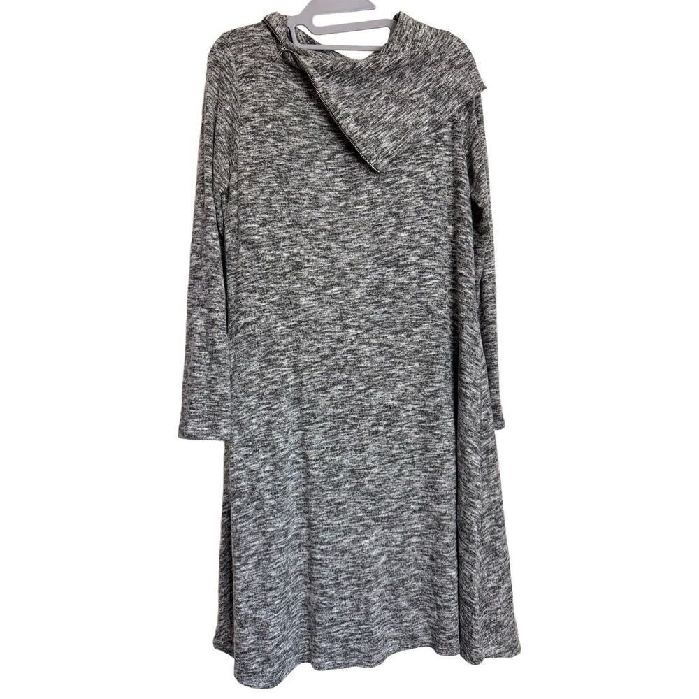 Soft Surroundings Womens Size Medium Heather Gray Midi Cowl Neck Dress - Picture 1 of 9